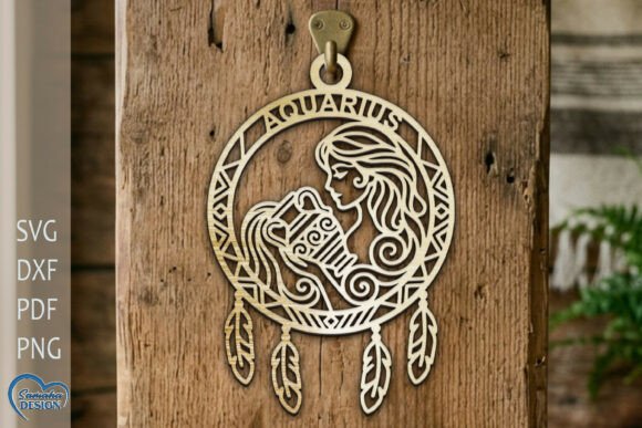 Aquarius Dream Catcher Laser Cut File for Crafting