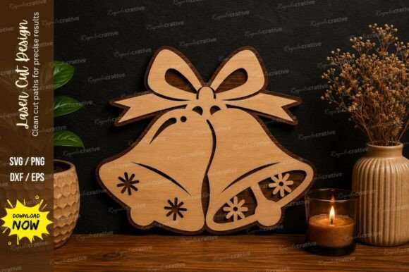Christmas Bell Ornament SVG Laser Cut