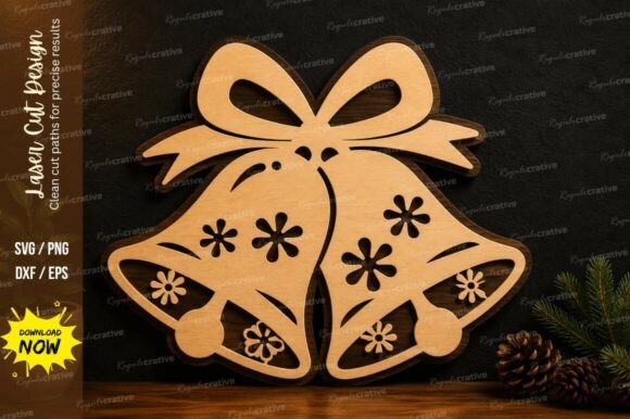 Christmas Bells Laser Cut SVG Design