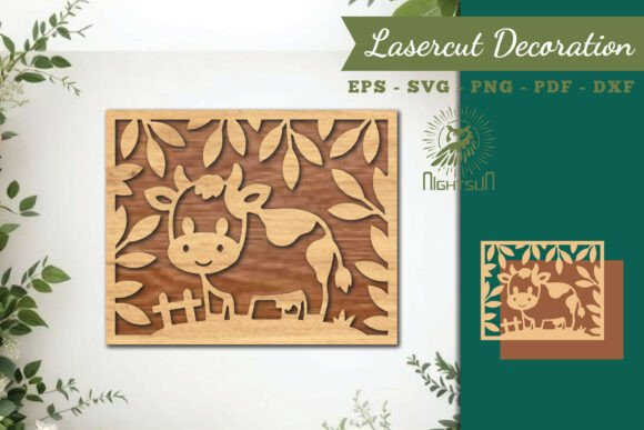 Cow Lasercut Decoration SVG: Versatile Design Asset
