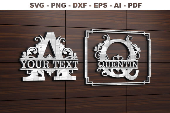 Create Polished Designs with Split Regal Monogram Alphabet Letters