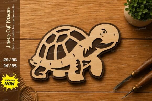 Cute Turtle SVG: A Sea Animal Laser Cut Design