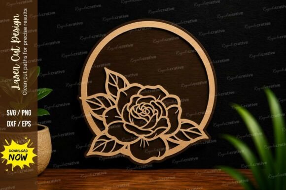 Elegant Floral Laser Cut Frame for Your Projects