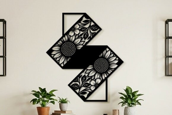 Elegant Laser Cut Floral Wall Art Panel SVG for Your Home