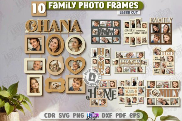 Family Photo Frames Laser Cut Bundle