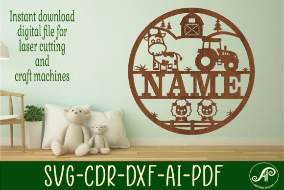 Farm Name Sign SVG Cut File for Laser & CNC Projects
