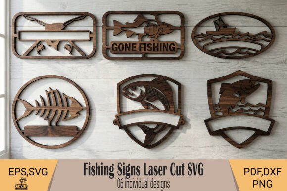 Fishing Signs Laser Cut SVG