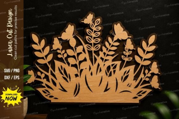 Floral Garden Wall Art Laser Cut SVG