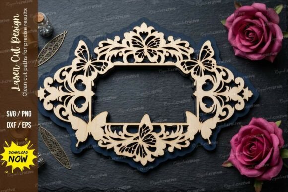 Floral Round Frame Laser Cut Svg Cutting