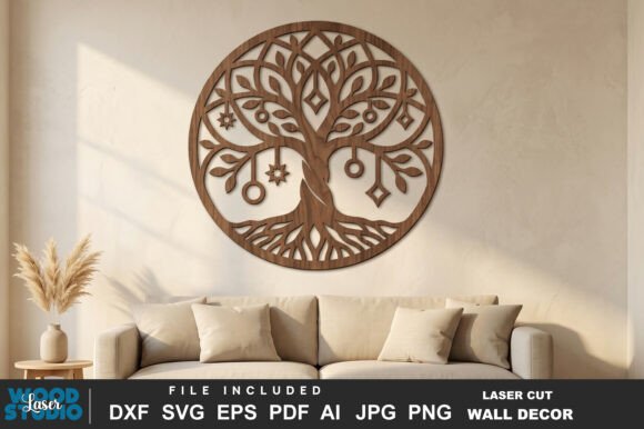 Laser Cut Mystical Tree Wall Art SVG
