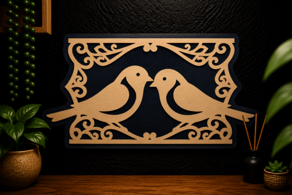 Love Birds Frame SVG: A Laser Cut Design for Your Projects