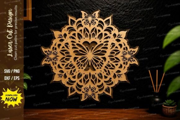 Mandala Floral Laser Cut Svg Design