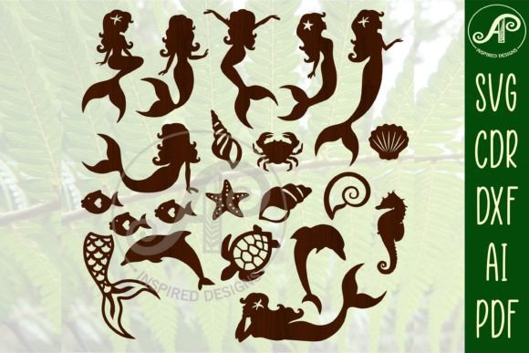 Mermaid Designs: 15 Laser Cut Shapes for Creative Projects