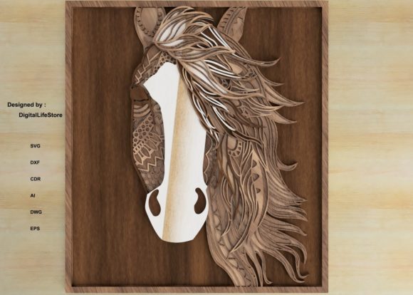 Multilayered Horse Art for Stunning Laser Projects