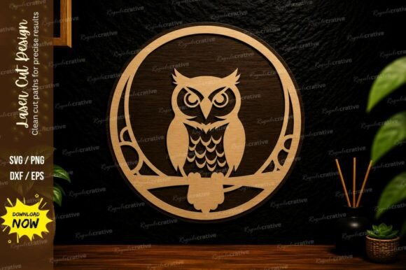 Owl Circle Laser Cut SVG Design