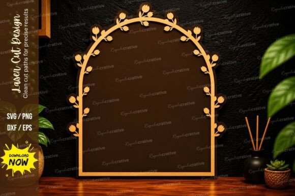 Tulip Arch Frame Laser Cut SVG Design